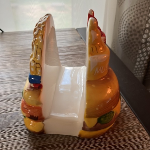 Vintage Napkin Holder Ketchup Mustard Burger Fries Ceramic Excellent Condition - Picture 4 of 7